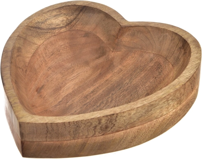 Heart-shaped mango wood bowl 25 × 25 cm
