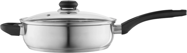 Altom Design Emilio nerūdijančio plieno gili keptuvė su dangčiu 24 cm, 2,8 l