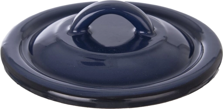 Blue-and-white enamel lid 16 cm