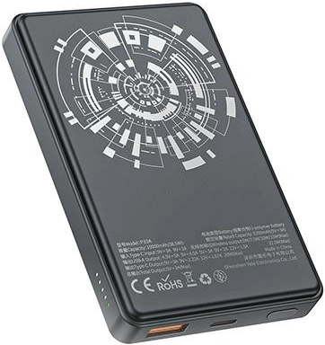 Belaidė MagSafe išorinė baterija (powerbank) 10000 mAh 22,5 W, juoda