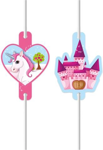 Paper Straws Unicorn, 4 pcs