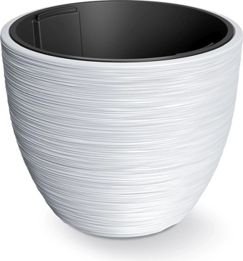 Furu Planter with Removable Insert 47 cm – White Plastic Flower Pot