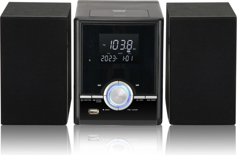 Bokštinis mikrosistema su „Bluetooth“, CD ir USB – juodas