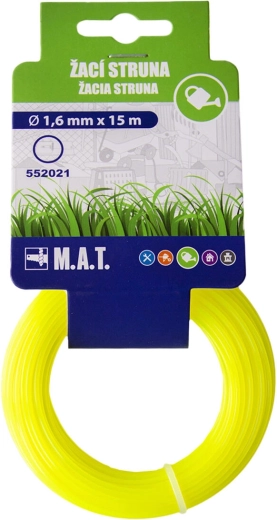 Replacement trimmer line, round 1.6 mm, 15 m, yellow