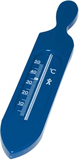Bathroom thermometer 19 cm, blue plastic