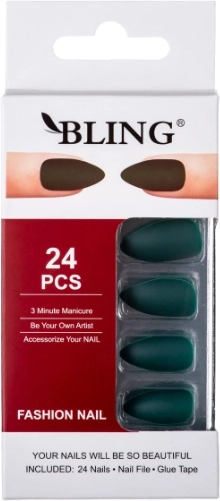 Dirbtiniai nagai Tipsy BLING Fashion Nail – butelio žalios spalvos, matiniai