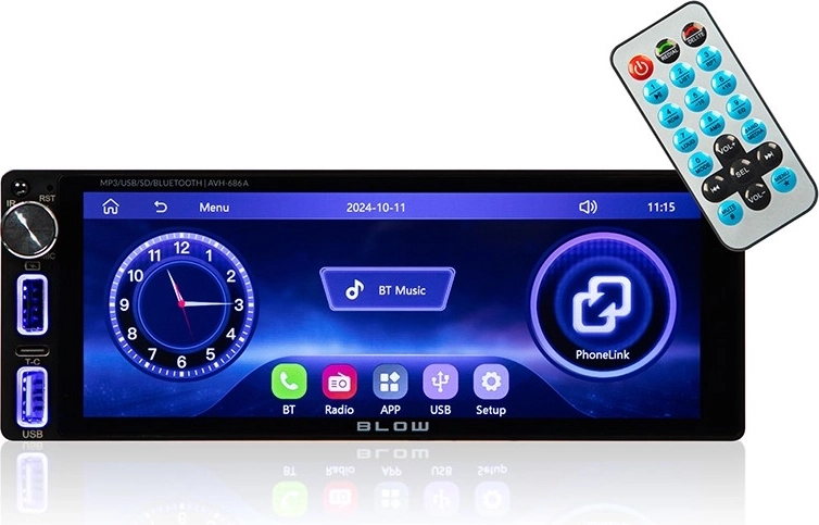 Automagnetola BLOW su 7 colių jutikliniu ekranu ir Bluetooth