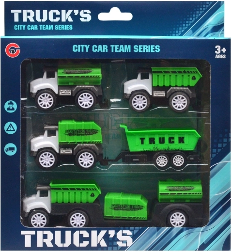 Municipal vehicle set with pull-back drive (4 pcs)