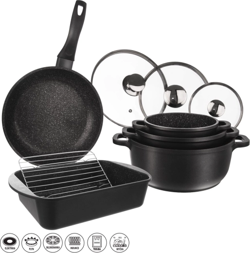 Orion Grande granite cookware set, 9 pcs