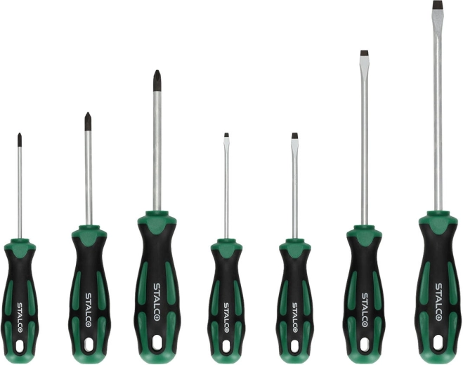 Set of 7 PHILLIPS and Flat Screwdrivers STALCO