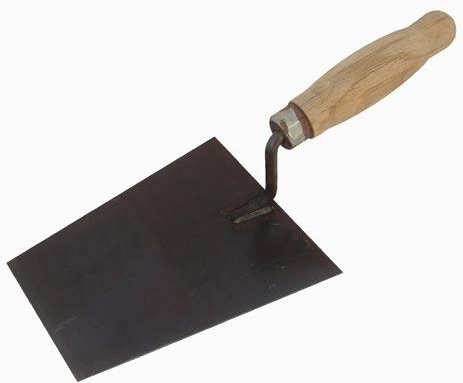 Mūrininko mentele iš plieno 160 × 130 mm su medine rankena