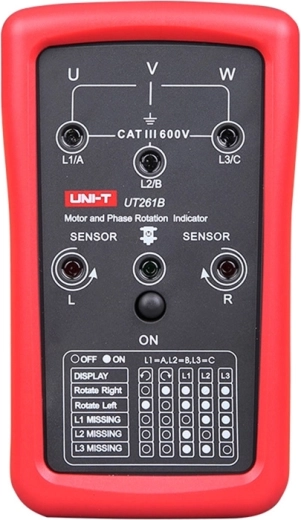 Uni-T UT261B phase sequence and motor rotation direction tester