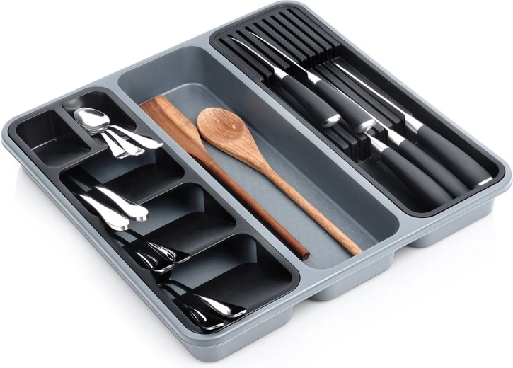 Gray cutlery drawer organizer 40 × 40 cm