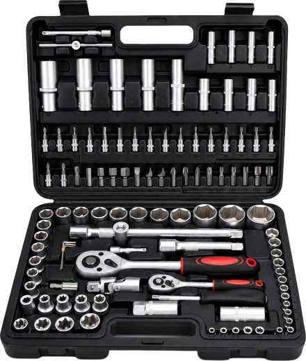 108-Piece Socket Wrench Set with Ratchets and Bits