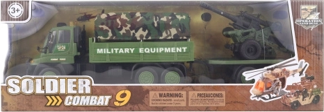 Military Vehicle with Trailer and Machine Gun