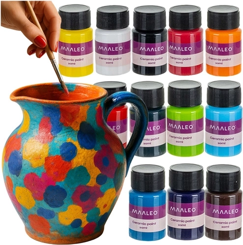 Maaleo glass and ceramic paint set 12 colors (12×20 ml)