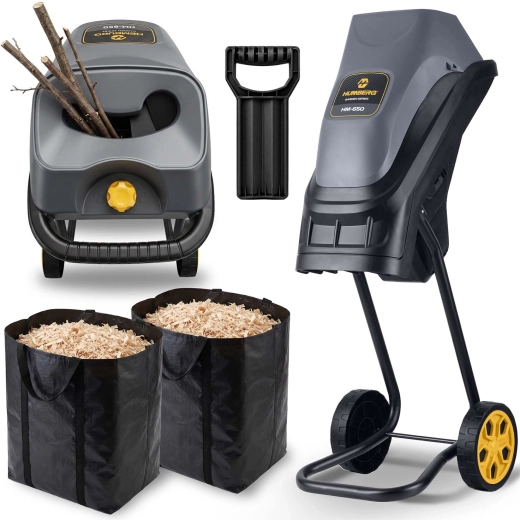 Humberg electric garden shredder 2500 W with 2 collection bags 45 l