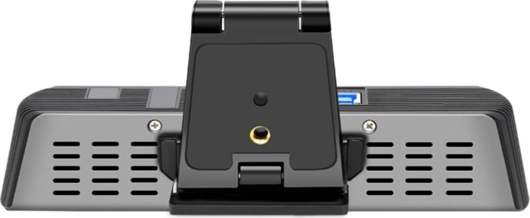Built-in microphones and rugged aluminum body