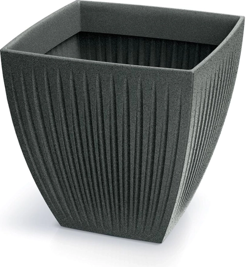 Vazonas Latia Square Midl 48 × 48 × 48 cm – juodas granitas