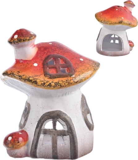 Ceramic mushroom-shaped candle holder 16.5 cm