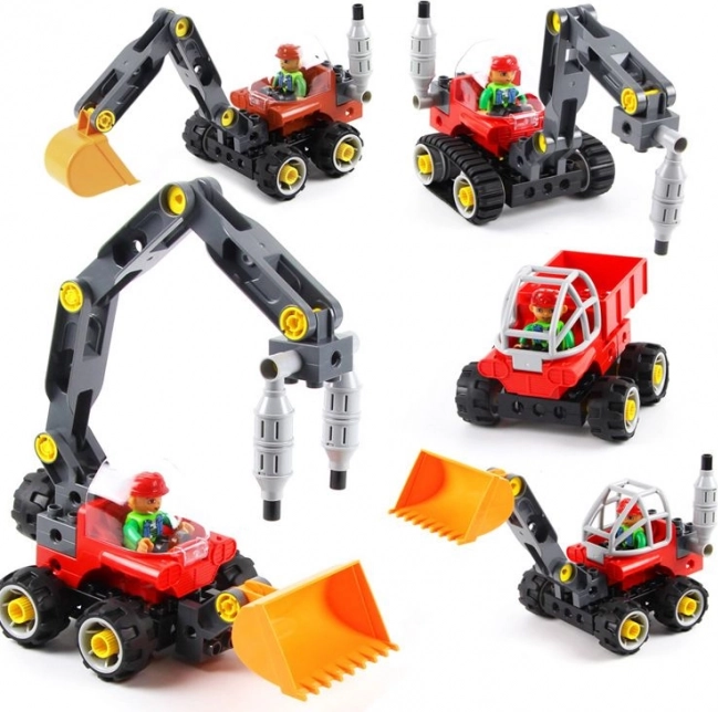 Building Blocks Excavator, Bulldozer 5-in-1 (42 blocks + 5 cards)