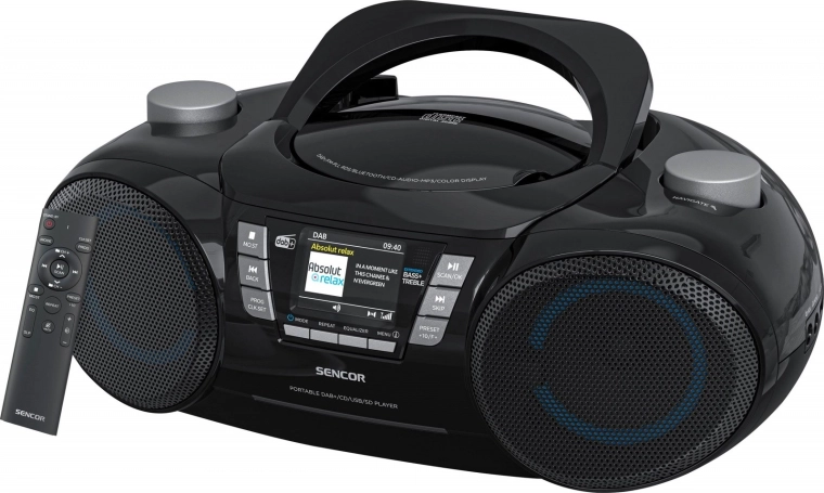 Nešiojamas „Sencor“ boombox su DAB+, CD/MP3/USB/SD ir Bluetooth