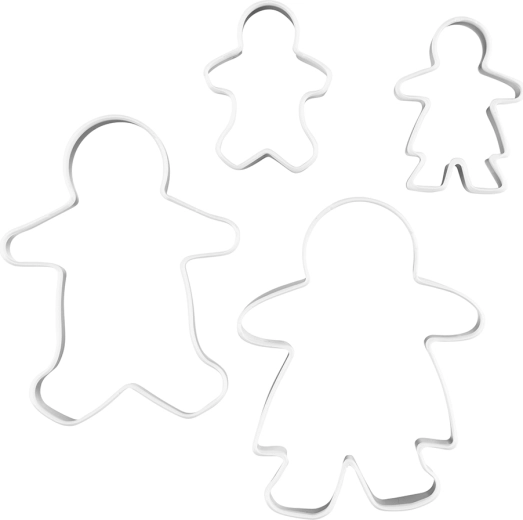 Nerūdijančio plieno sausainių formelių rinkinys, 4 vnt.