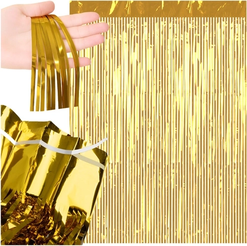 Gold decorative foil party hanging curtain RUHHY 100 x 200 cm
