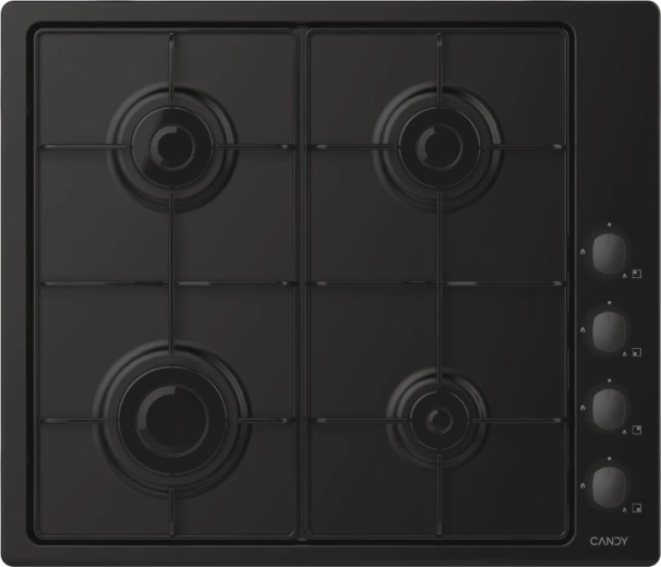 Idea gas hob – black glass, 4 burners