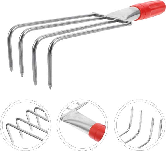 4 metal tines for effective loosening