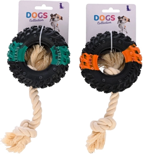 Dog toy rope and rubber 20 cm (2 variants)