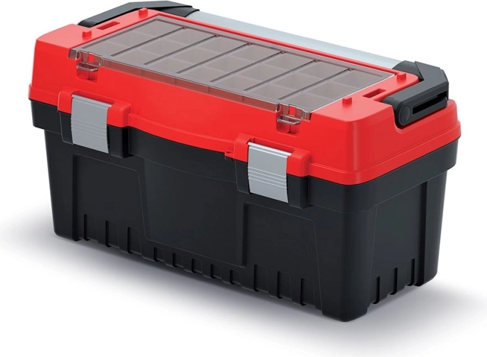 EVO Tool Box with Metal Handle and Latches, Red