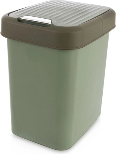 Plastic trash bin 12 L green