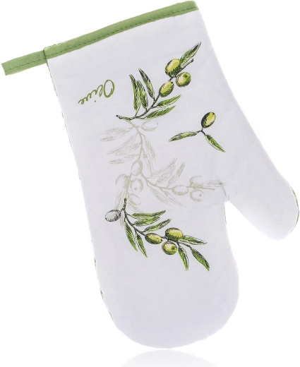 Cotton kitchen oven mitt OLIVES 27 × 17 cm