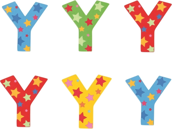 Wooden Letter Y with Stars by Bigjigs Toys