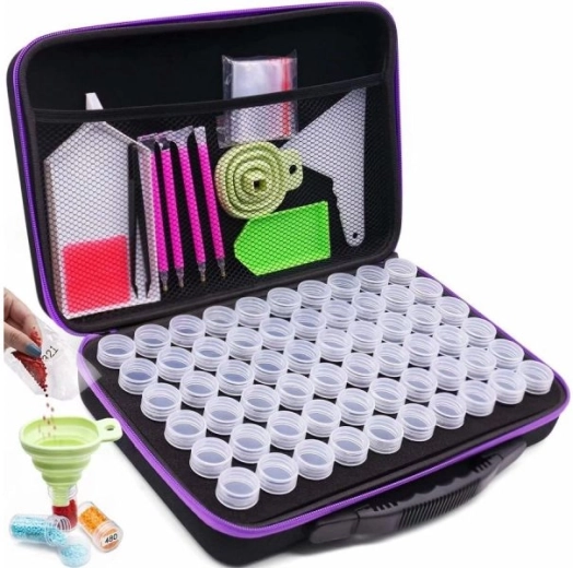 Zippered case with 60 sealable jars