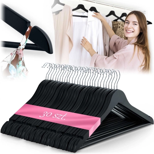 Wooden clothes hangers Massido – set of 30 pcs