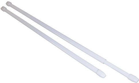 Teleskopinė vitražinė užuolaidų lazdelė 50–90 cm, metalinė, balta (2 vnt.)