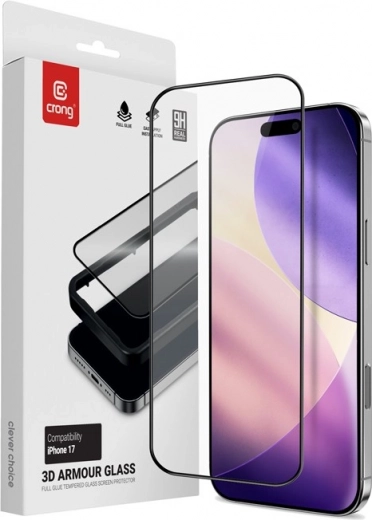 3D Armour Tempered Glass for iPhone 17 with Installation Frame