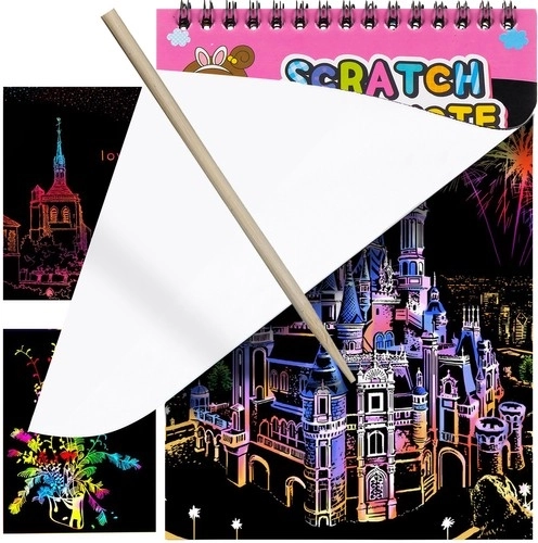 Scratch-off notepad with wooden stylus - 1 piece