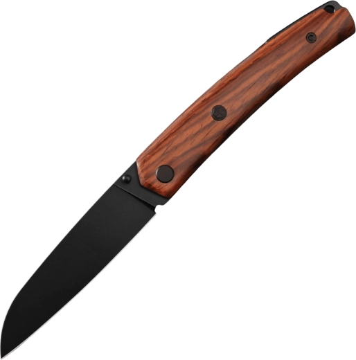 Petrified Fish Patte V6 pocket knife 8.7 cm, Black PVD Stonewash, cocobolo wood