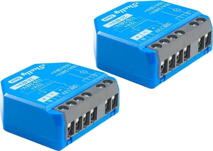 2 išmaniųjų relių „Shelly 1 Gen4“ rinkinys su „Zigbee“ ir „Matter“ palaikymu