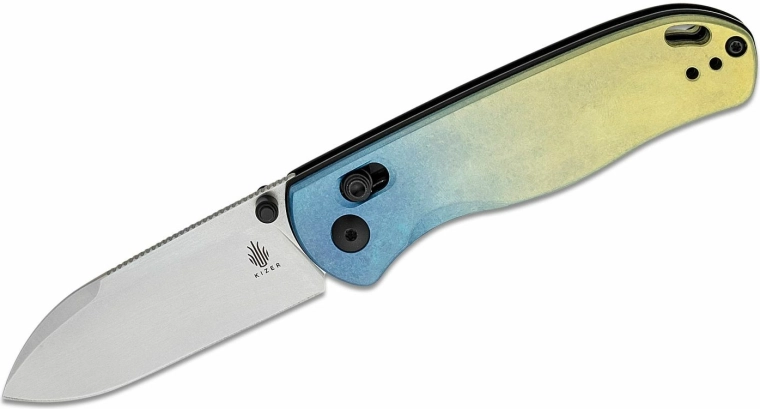 Kizer Drop Bear pocket knife 7.6 cm, multicolor titanium with clip
