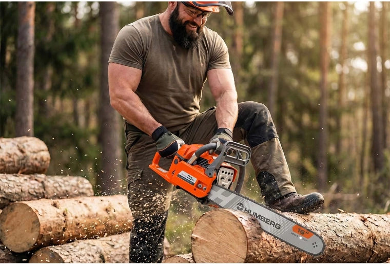 Safer work thanks to the chain brake and a secure grip