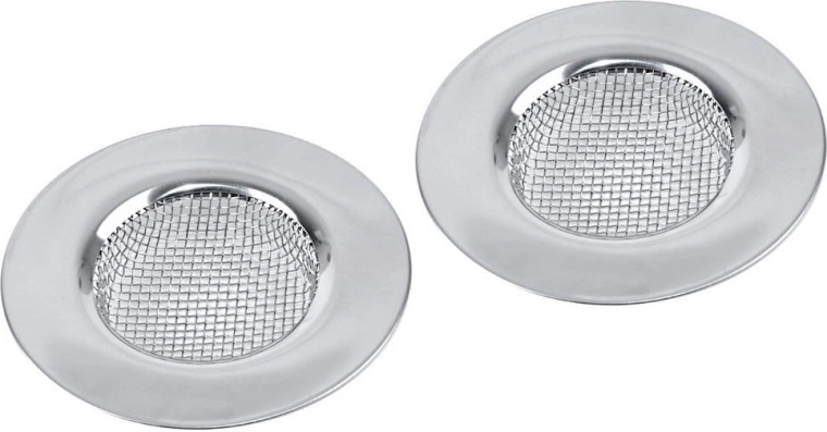 Steel sink strainer 7.5 cm and 3.8 cm, 2 pcs
