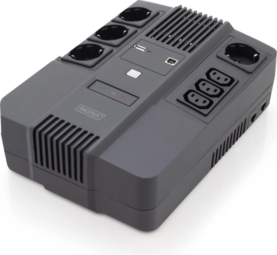 Backup power supply UPS line-interactive 800 VA / 480 W DIGITUS with AVR and LED