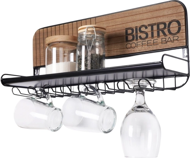 Sieninis laikiklis taurėms ir puodeliams „Bistro“