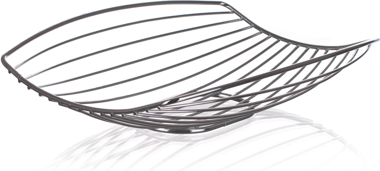 Linea chrome fruit basket 30 × 20.5 × 7 cm