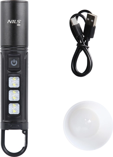 Daugiafunkcis LED žibintuvėlis NILS Camp 800 lm, įkraunamas su difuzoriumi ir šoninėmis LED