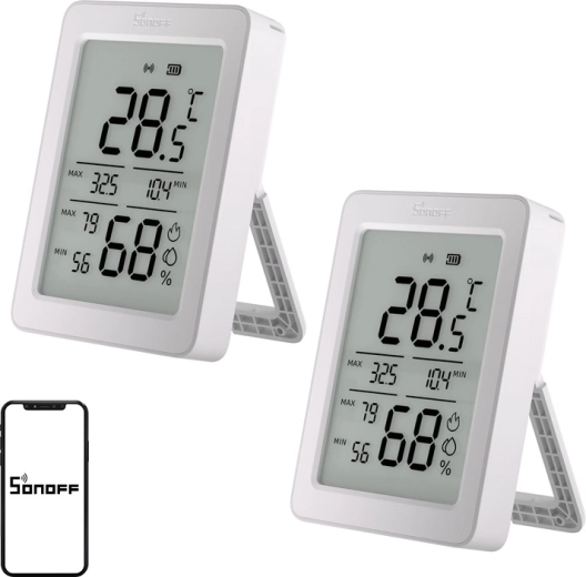 Sonoff AirGuard TH ZigBee temperatūros ir drėgmės jutiklis su LCD ekranu (2 vnt.)